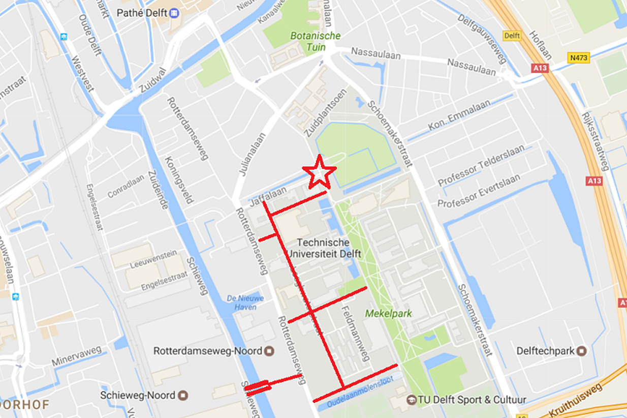 Nieuwe fietsroutes campus TU Delft.png